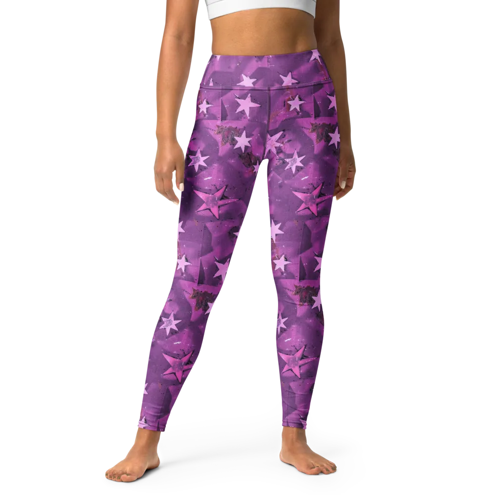 Cosmic Grape on Yoga Leggings — Front
