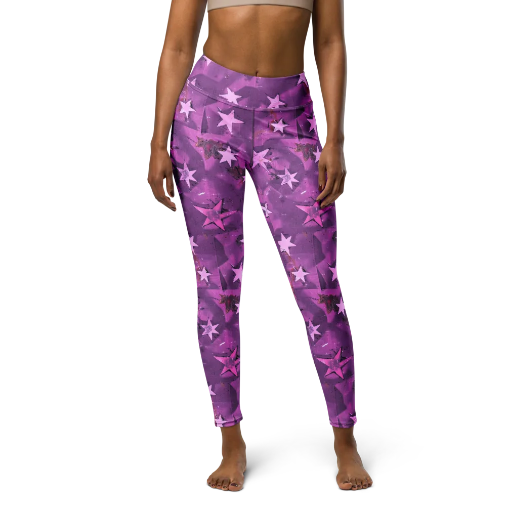 Cosmic Grape on Yoga Leggings — Front