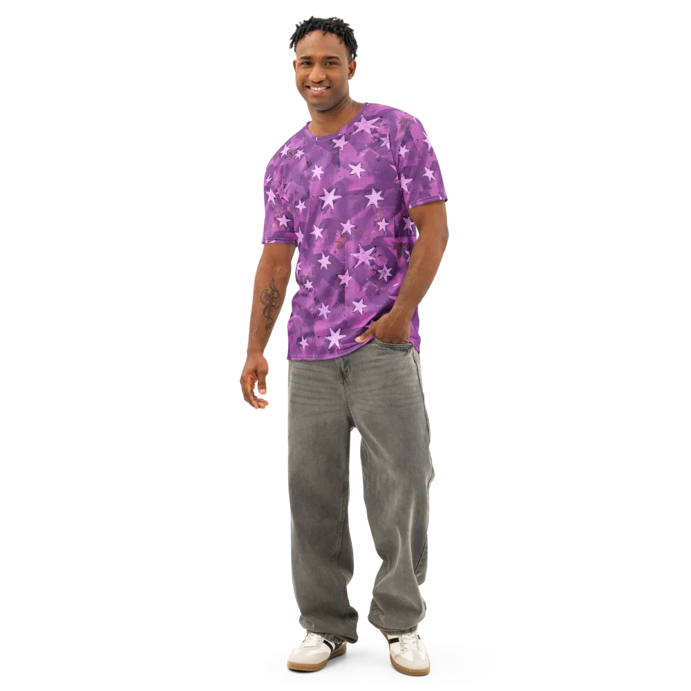 Cosmic Grape on Men's Cotton Crew Neck T-Shirt — Front