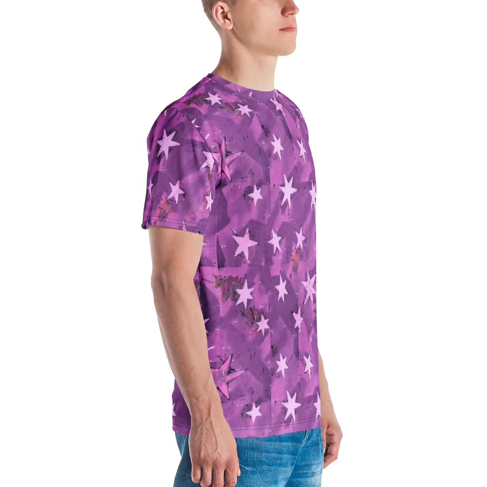 Cosmic Grape on Men's Crew Neck T-Shirt — Right