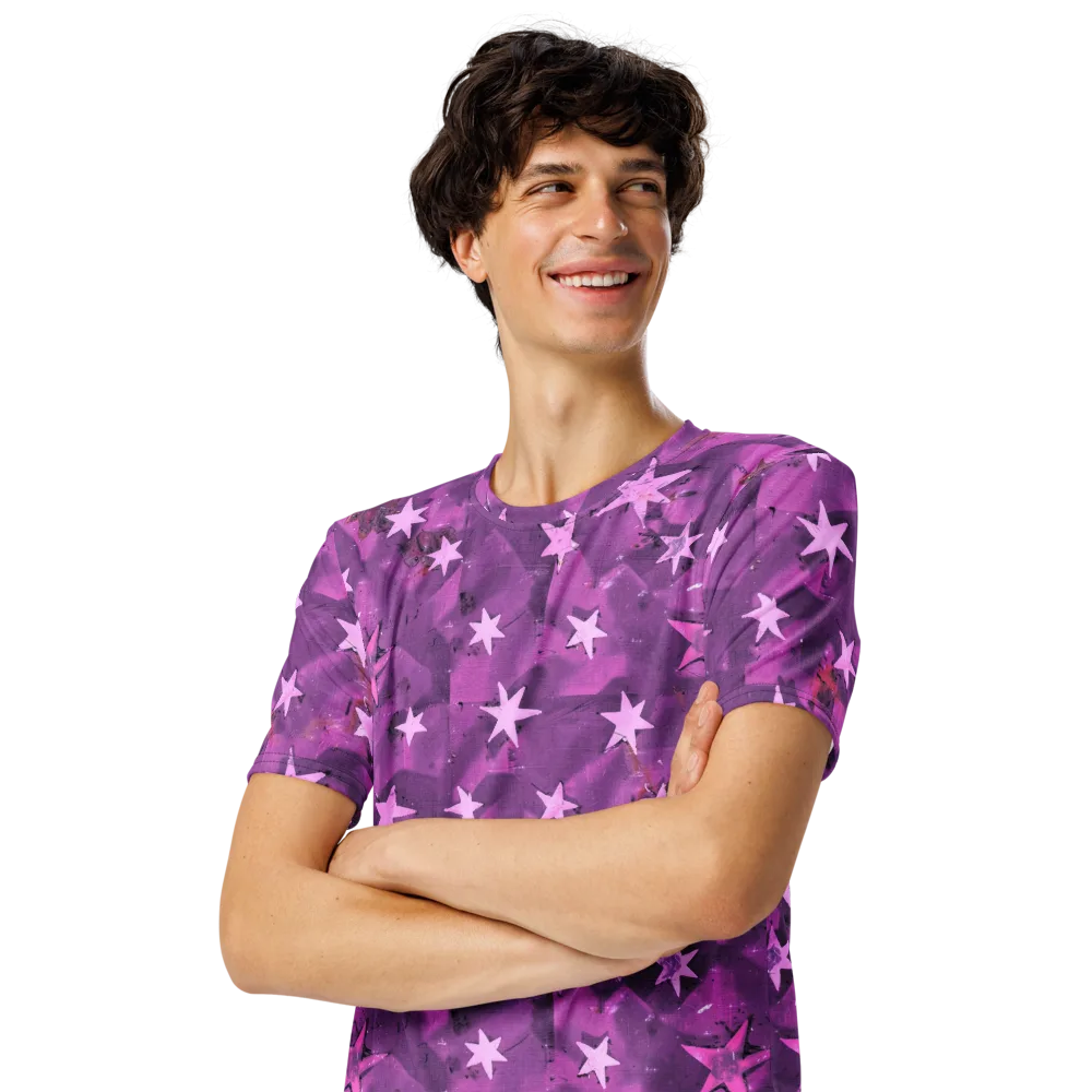 Cosmic Grape on Men's Crew Neck T-Shirt — Left Front