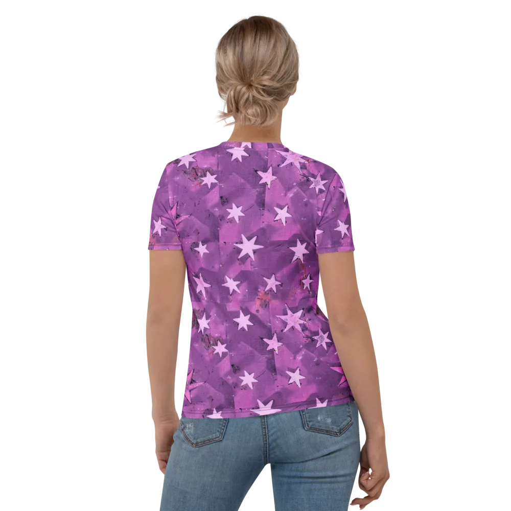 Cosmic Grape on Women's Crew Neck T-Shirt — Back