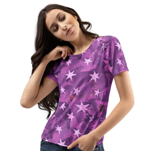 Cosmic Grape on a Women's Crew Neck T-Shirt