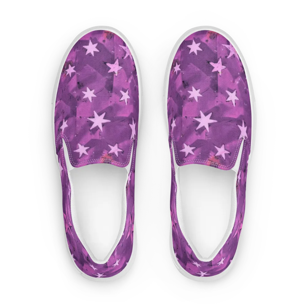 Cosmic Grape on Men's Slip-On Canvas Shoes — Front