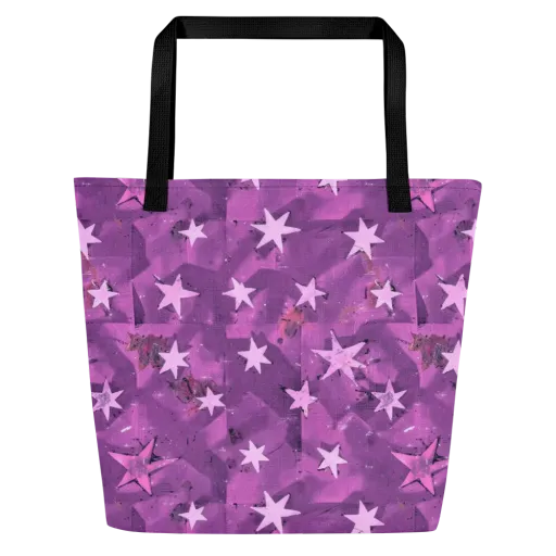 Cosmic Grape on a Large Tote Bag W/ Pocket
