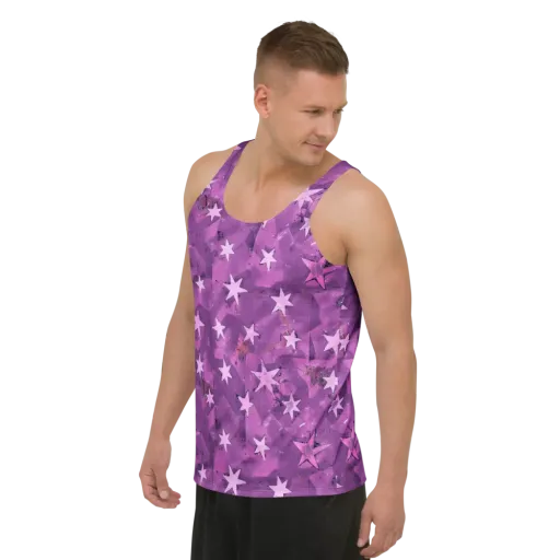 Cosmic Grape on a Men's Tank Top