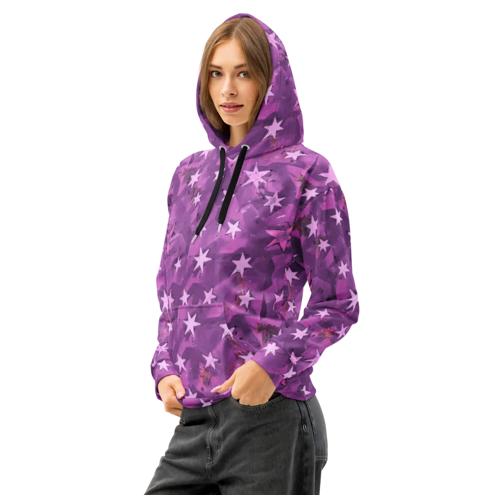 Cosmic Grape on Cotton Hoodie — Left Front