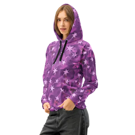 Cosmic Grape on a Cotton Hoodie
