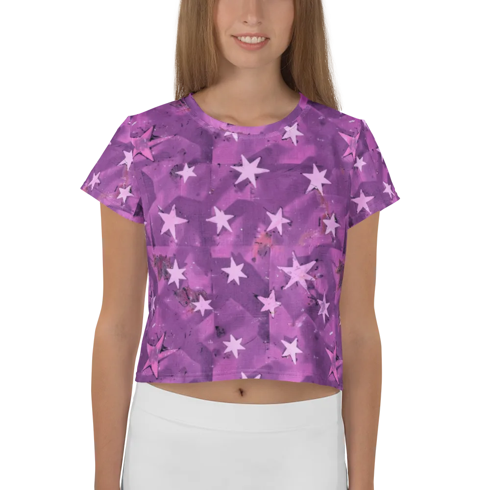 Cosmic Grape on Crop Tee — Front