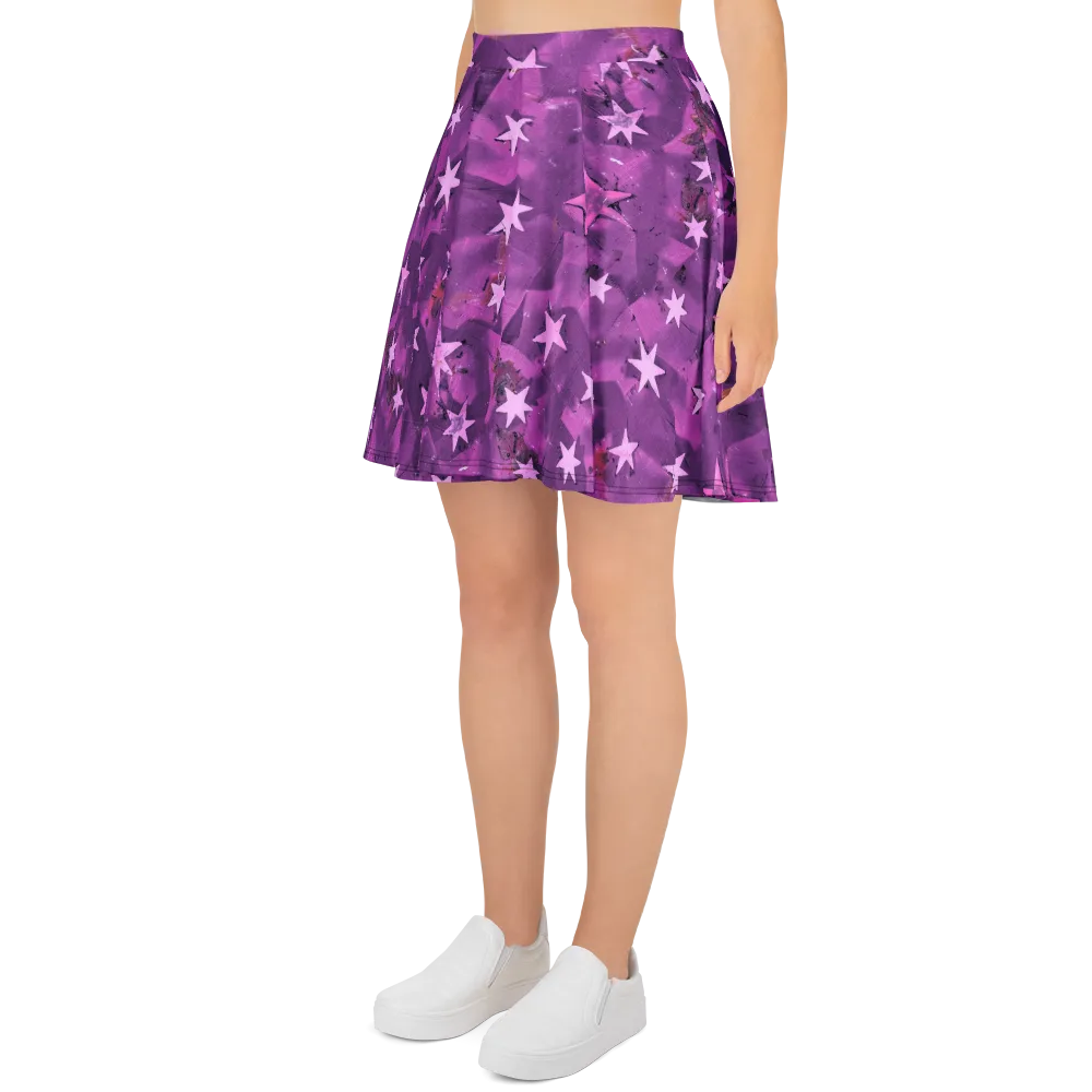 Cosmic Grape on Skater Skirt — Left