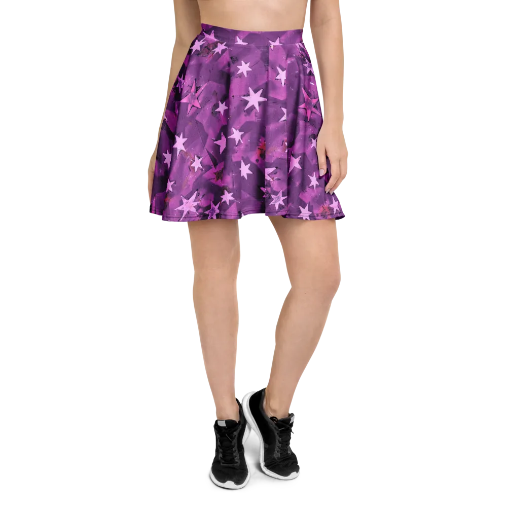 Cosmic Grape on Skater Skirt — Front