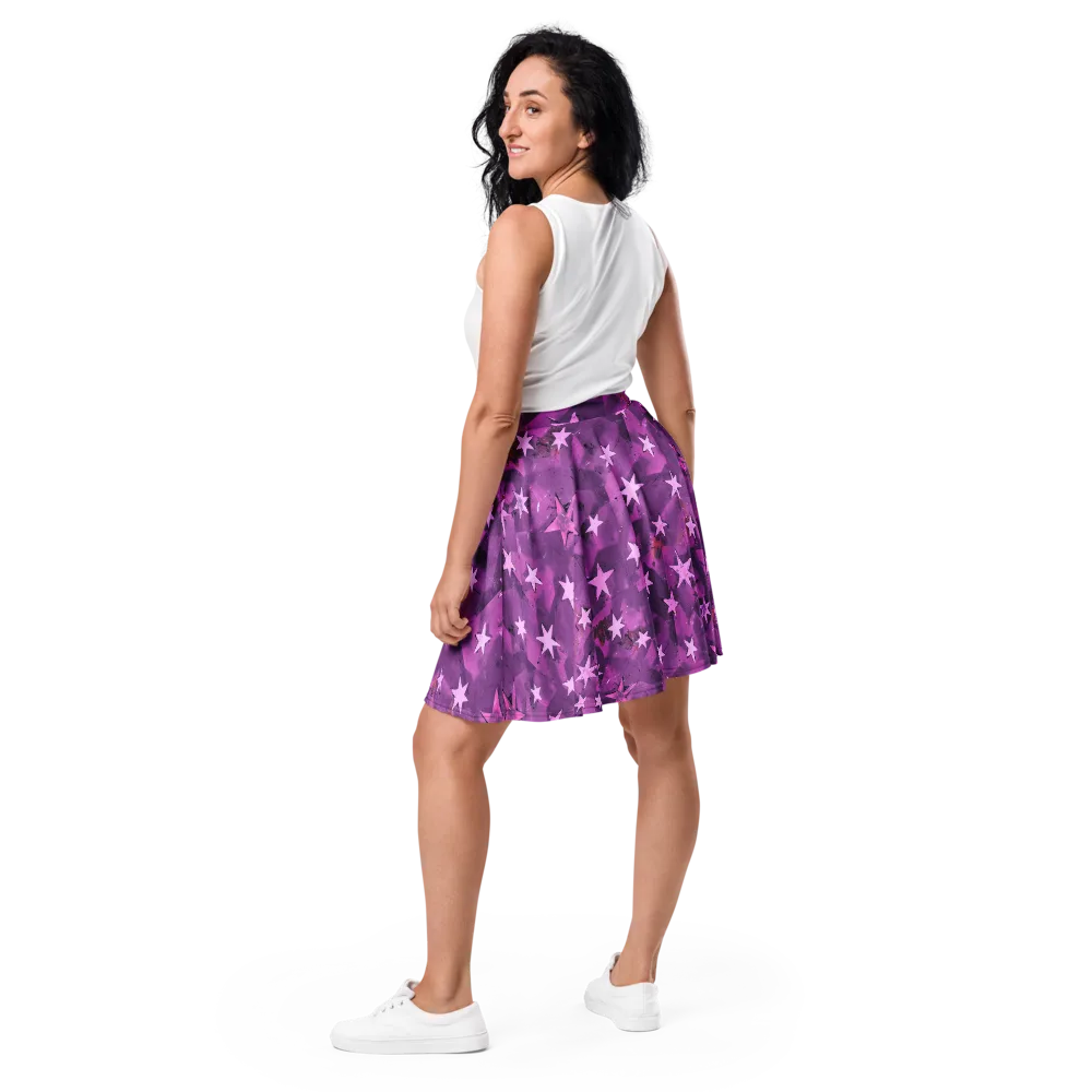 Cosmic Grape on Skater Skirt — Back