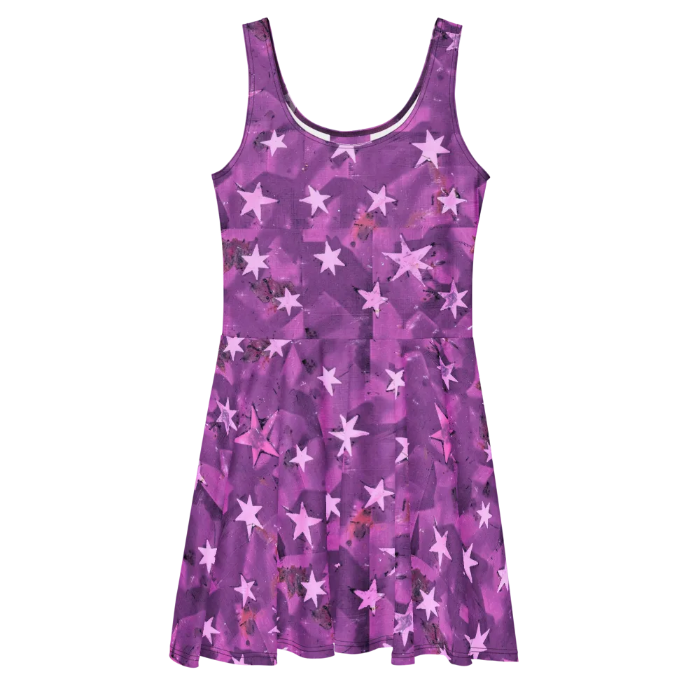 Cosmic Grape on Skater Dress — Front