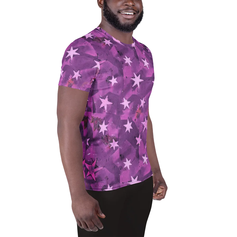 Cosmic Grape on Men's Athletic T-Shirt — Right