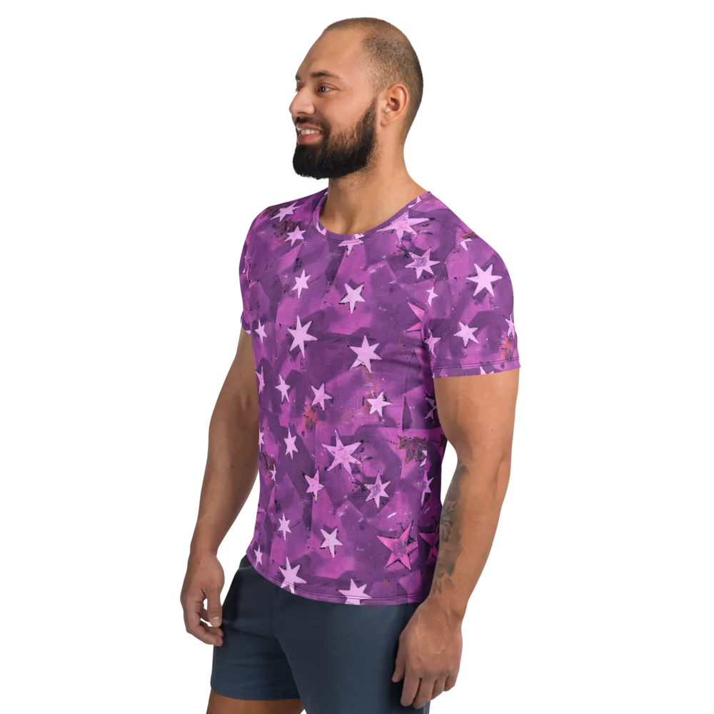 Cosmic Grape on Men's Athletic T-Shirt — Left