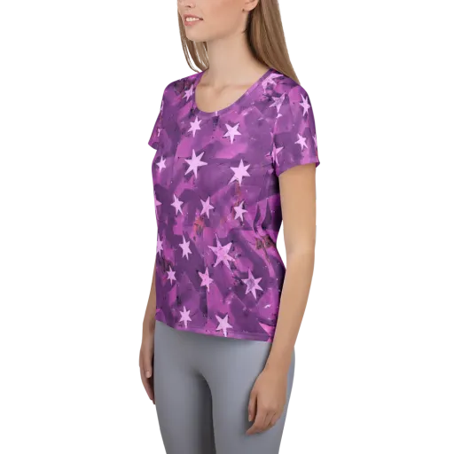 Cosmic Grape on a Women's Athletic T-Shirt