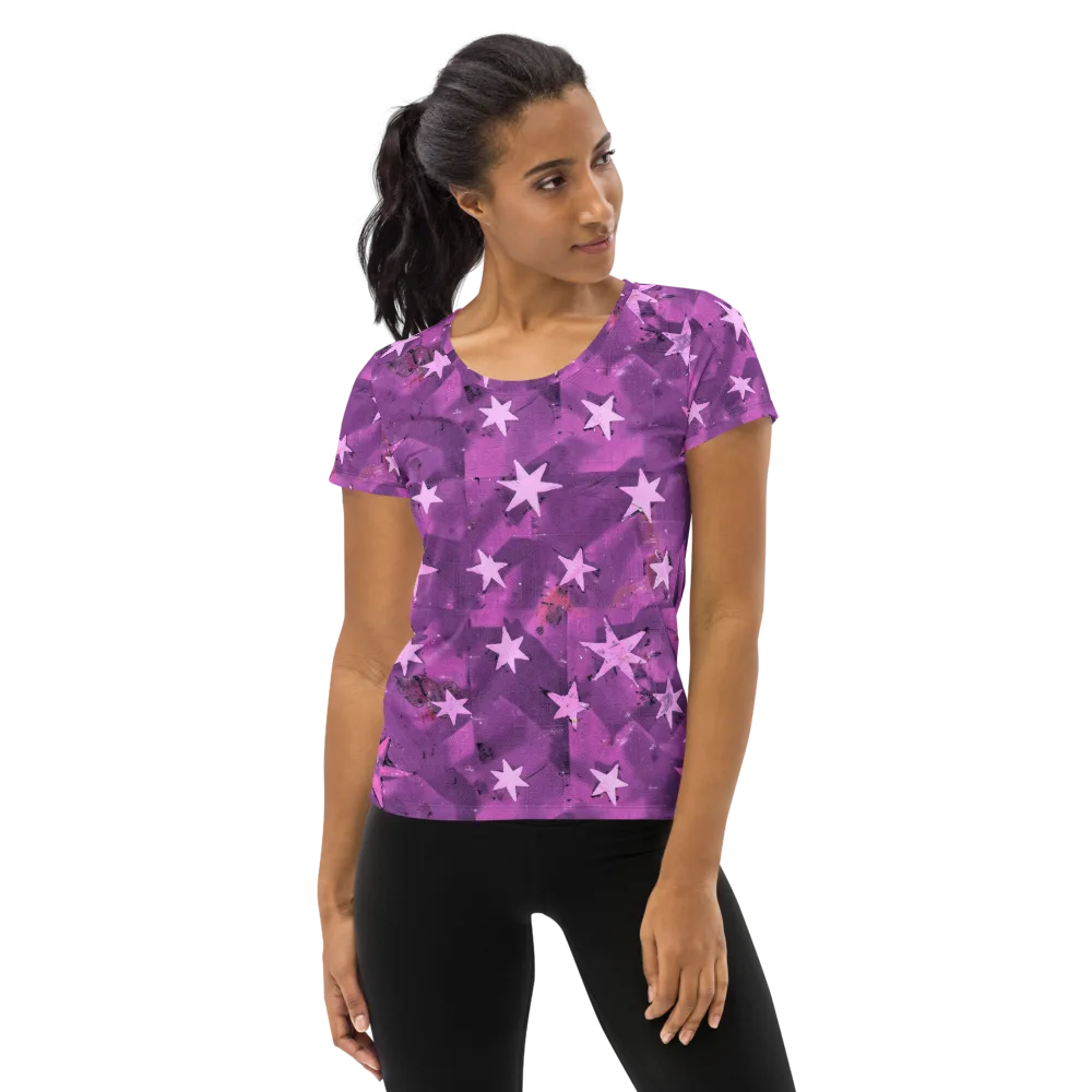 Cosmic Grape on Women's Athletic T-Shirt — Front