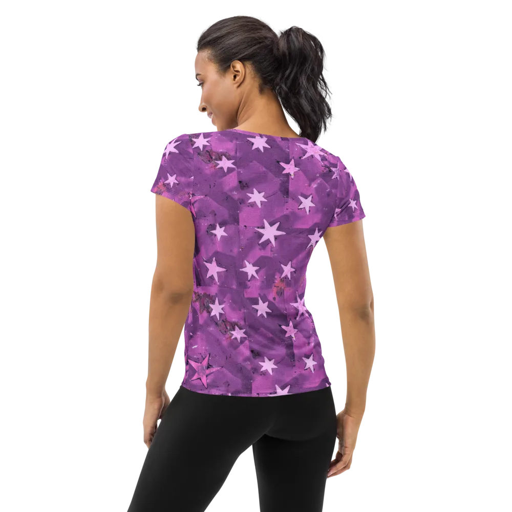 Cosmic Grape on Women's Athletic T-Shirt — Back