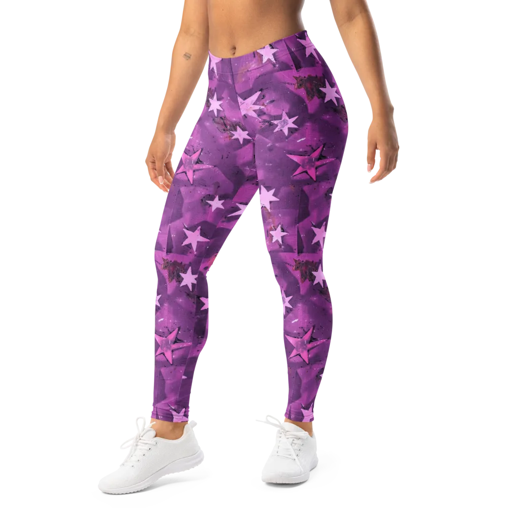 Cosmic Grape on Leggings — Left Front