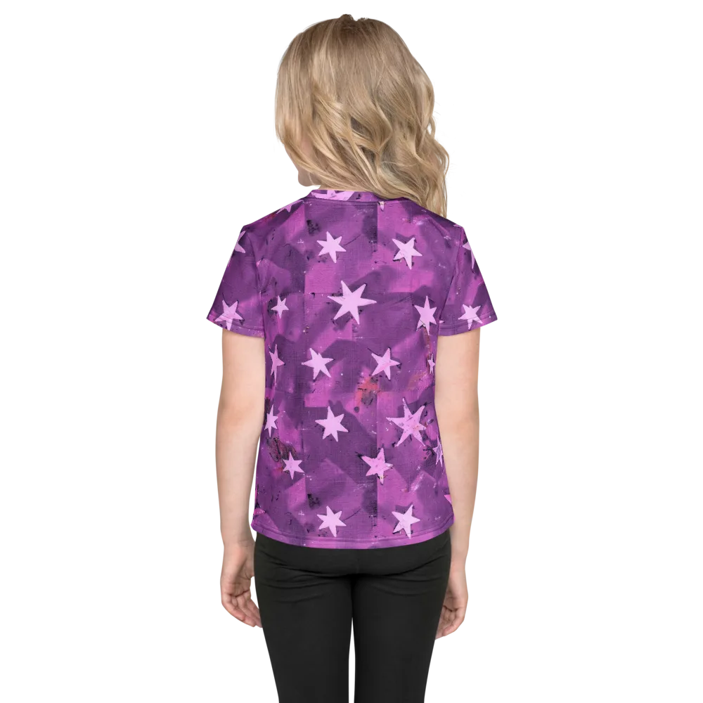 Cosmic Grape on Kids Crew Neck T-Shirt — Back