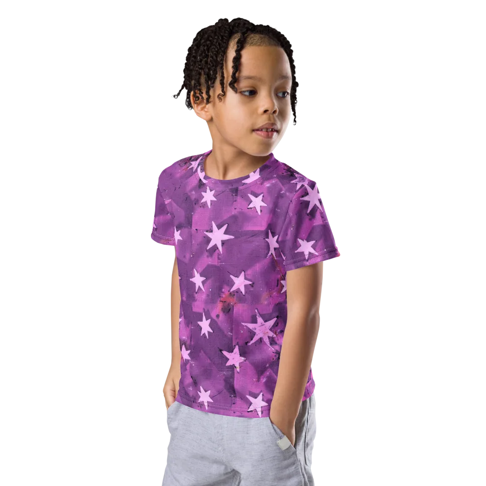 Cosmic Grape on Kids Crew Neck T-Shirt — Left Front