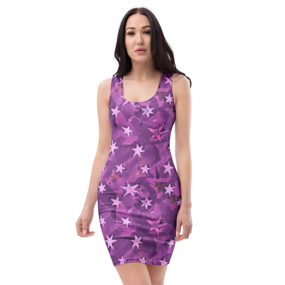 Cosmic Grape on Bodycon Dress — Front