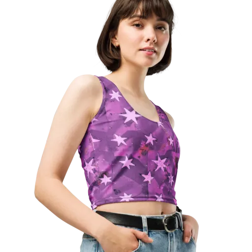 Cosmic Grape on a Crop Top