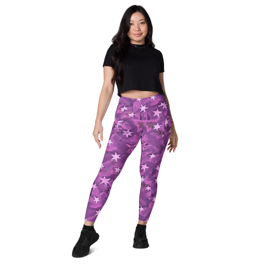 Cosmic Grape on Leggings with Pockets — Front