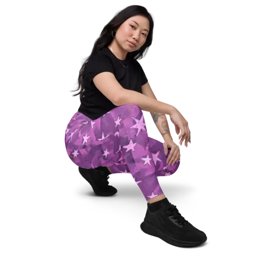 Cosmic Grape on a Leggings with Pockets