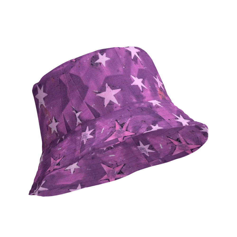 Cosmic Grape on Reversible Bucket Hat — Product details Outside