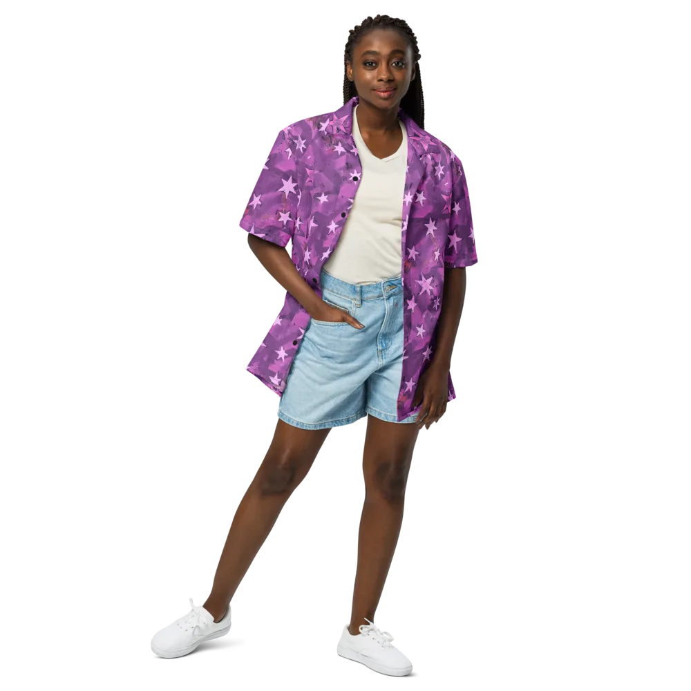 Cosmic Grape on Button Shirt — Front