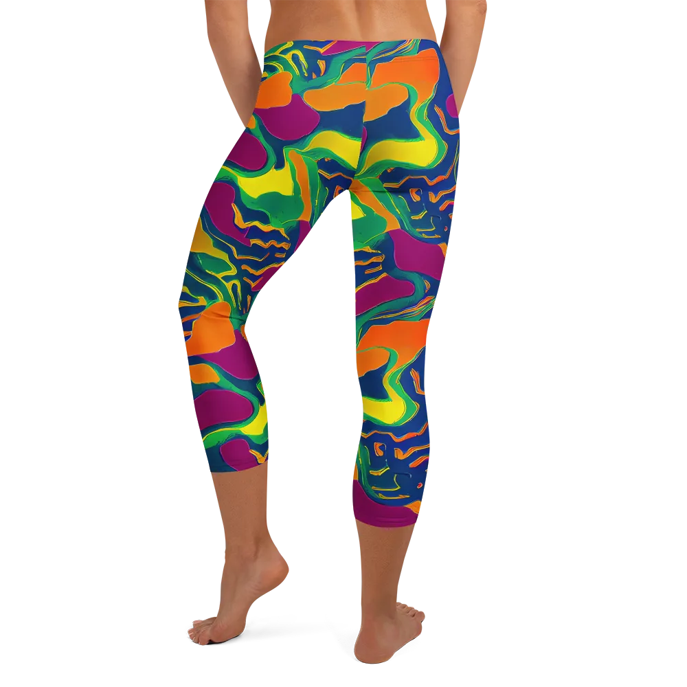 Magma Garden on Capri Leggings — Back