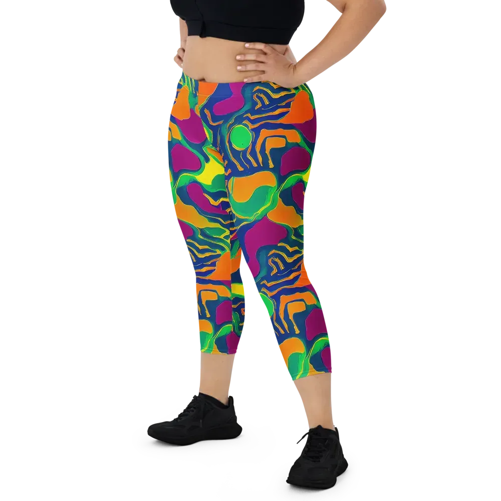 Magma Garden on Capri Leggings — Front