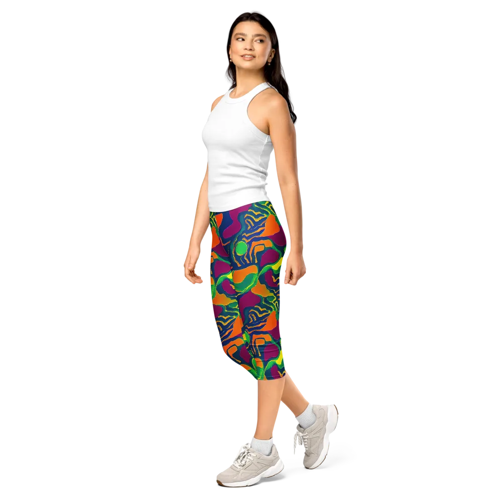 Magma Garden on Capri Leggings — Left Front