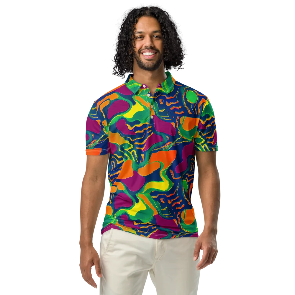 Magma Garden on Men's Slim Fit Polo Shirt — Front