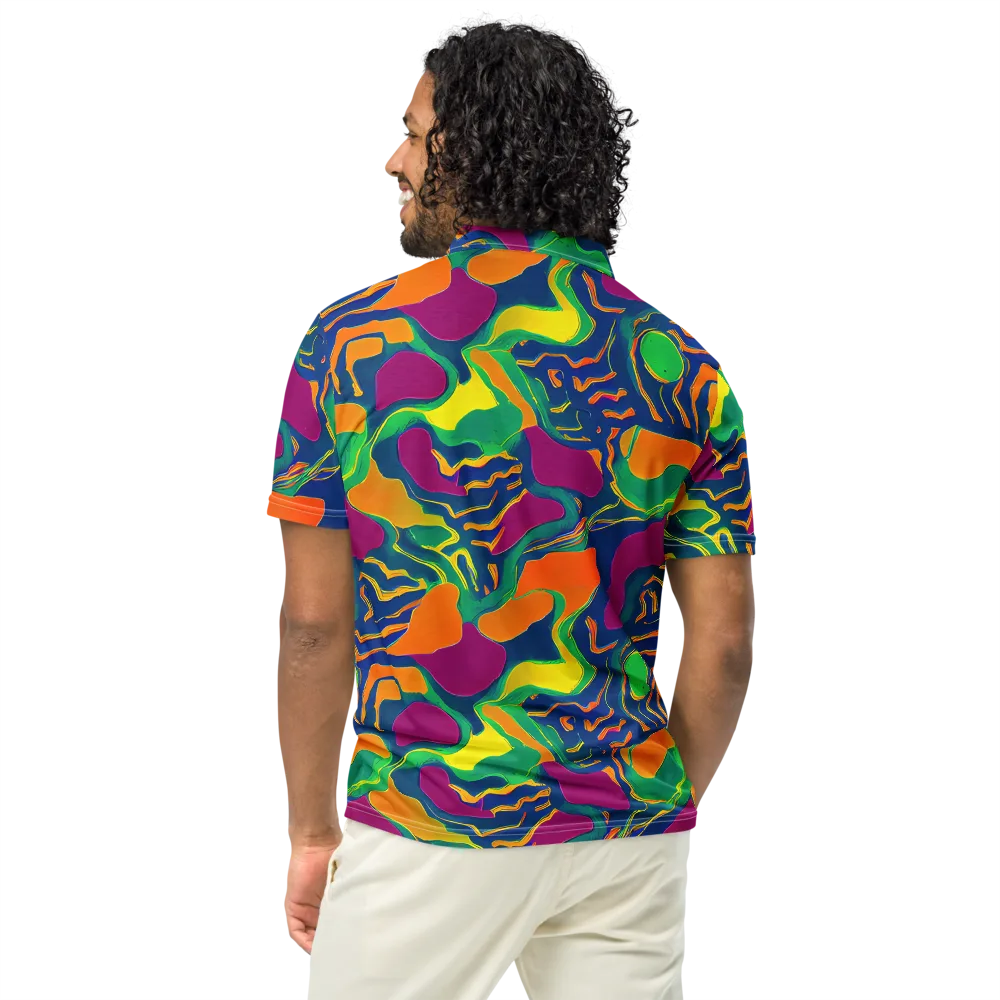 Magma Garden on Men's Slim Fit Polo Shirt — Back