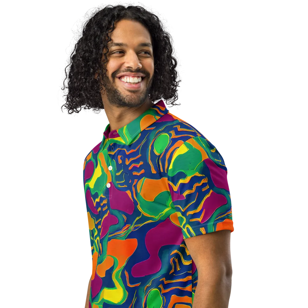Magma Garden on Men's Slim Fit Polo Shirt — Left Front