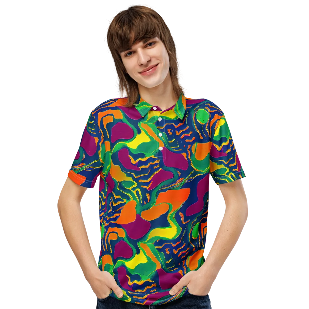 Magma Garden on Men's Slim Fit Polo Shirt — Front