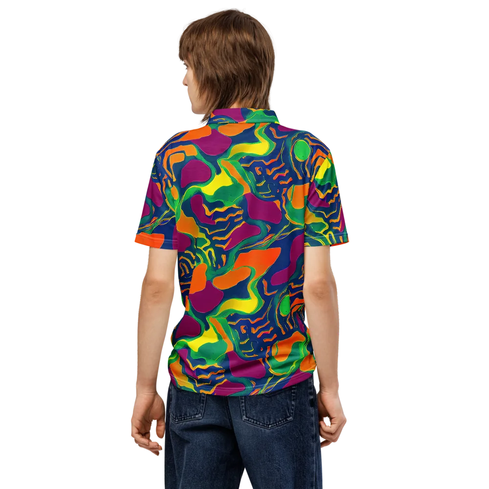 Magma Garden on Men's Slim Fit Polo Shirt — Back