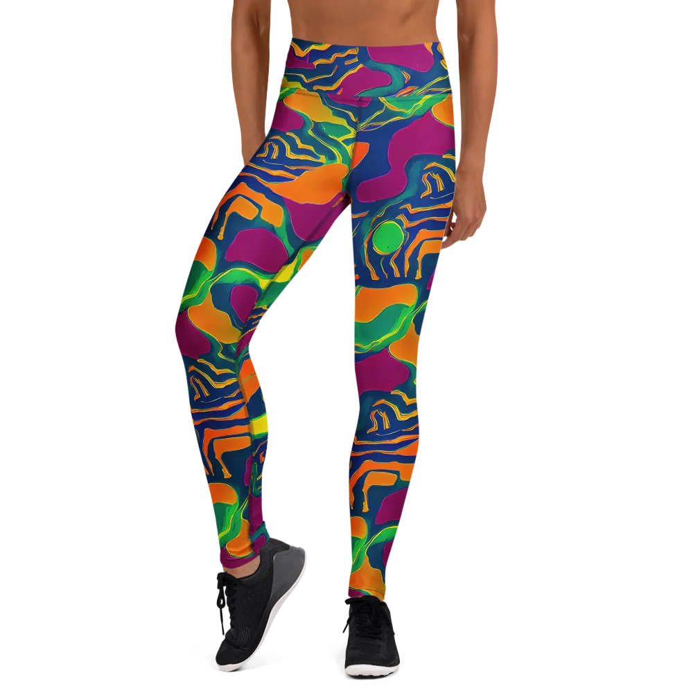 Magma Garden on Yoga Leggings — Front