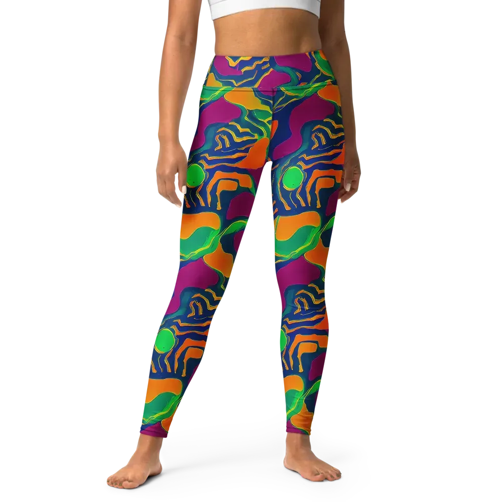Magma Garden on Yoga Leggings — Front