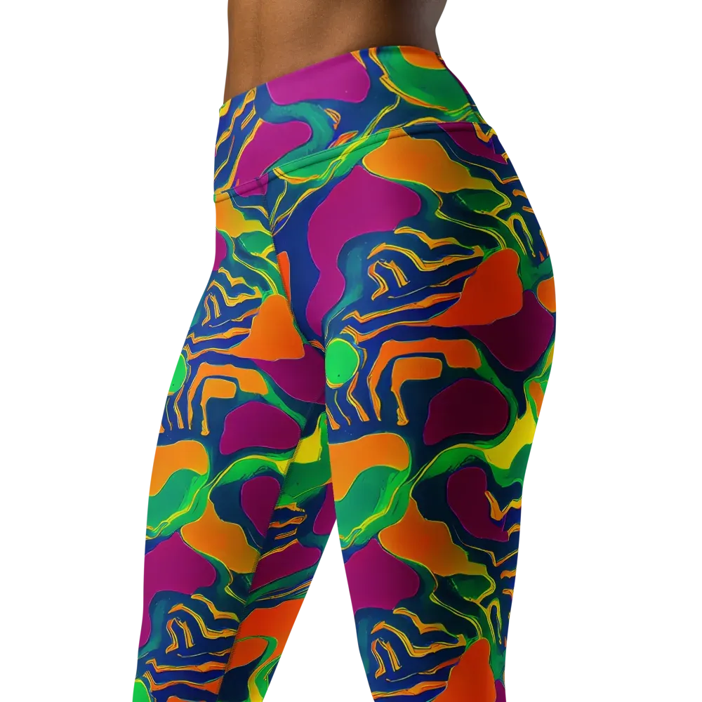 Magma Garden on Yoga Leggings — Left Front