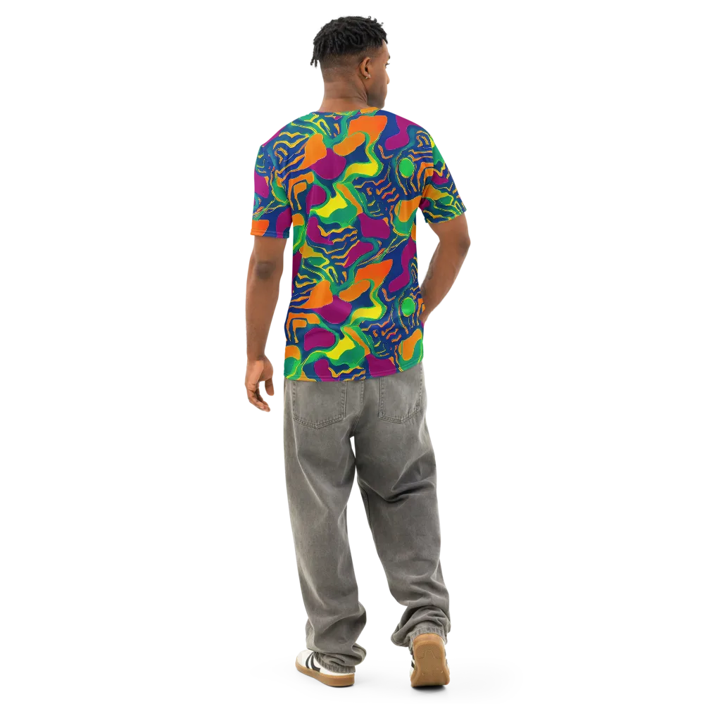 Magma Garden on Men's Cotton Crew Neck T-Shirt — Back