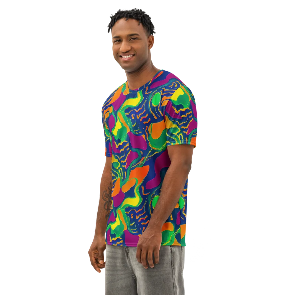 Magma Garden on Men's Cotton Crew Neck T-Shirt — Left Front