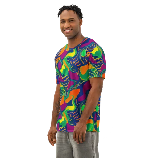 Magma Garden on a Men's Cotton Crew Neck T-Shirt