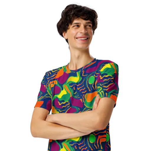 Magma Garden on a Men's Crew Neck T-Shirt