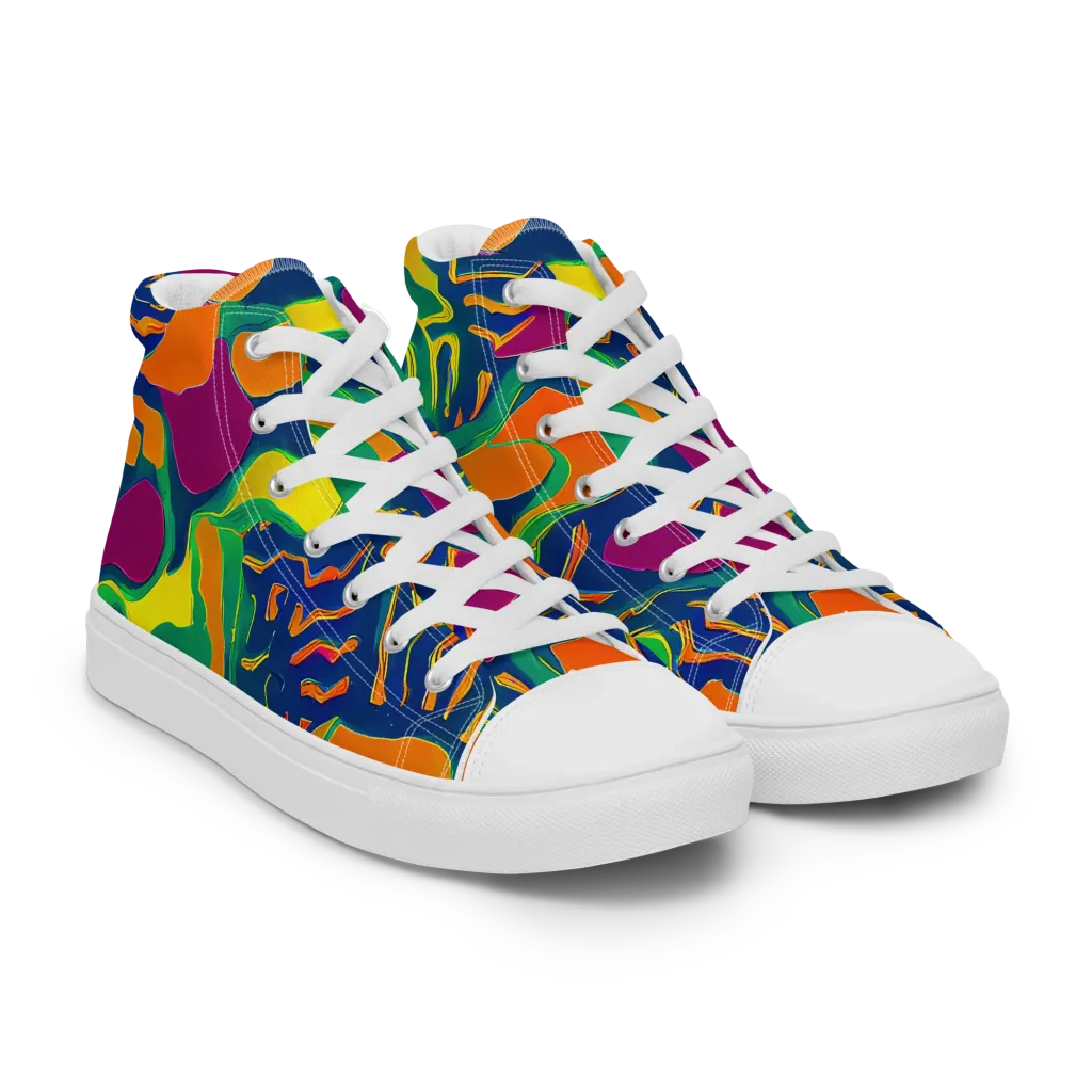 Magma Garden on Women's High Top Canvas Shoes — Right Front
