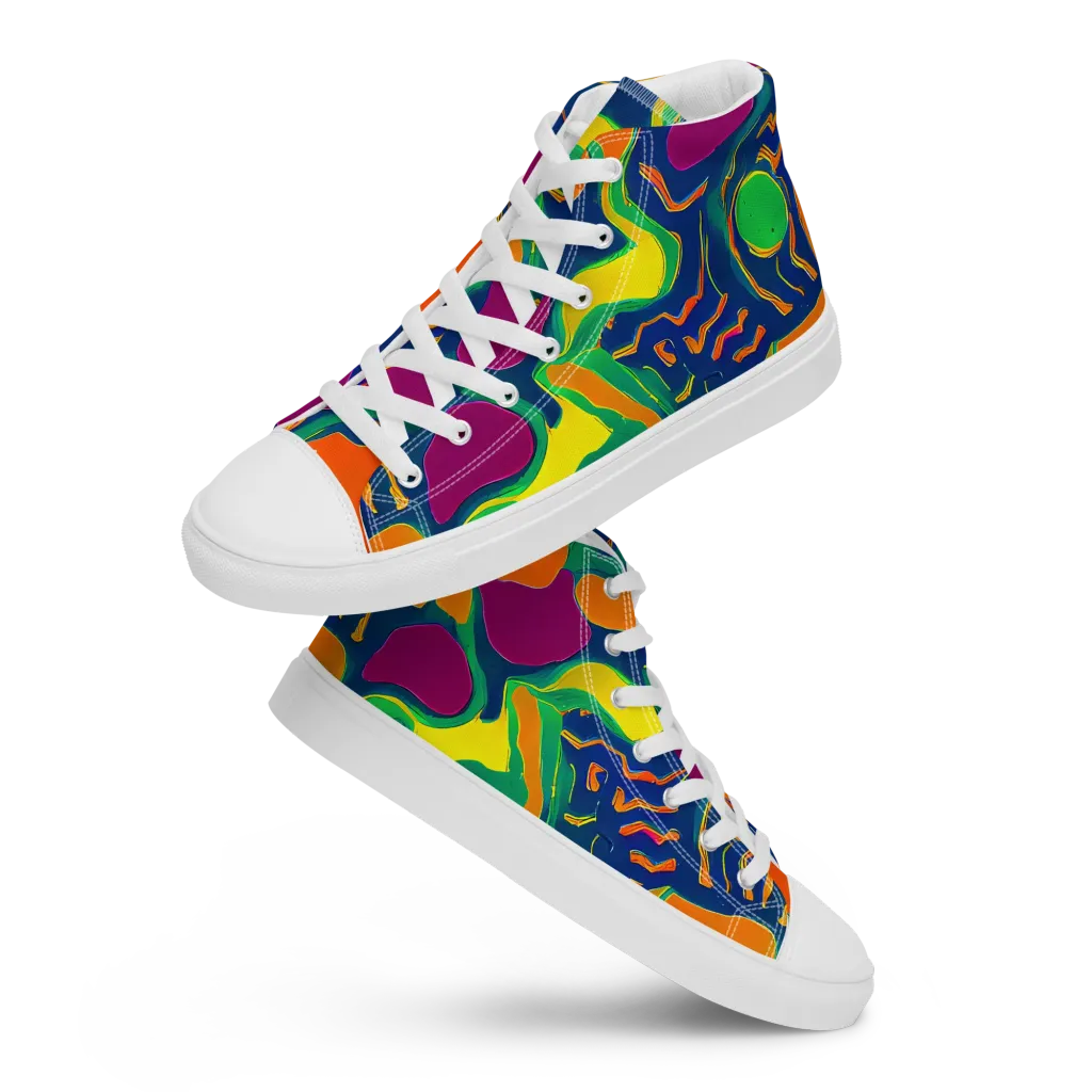 Magma Garden on Women's High Top Canvas Shoes — Front