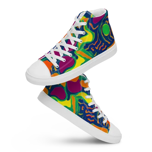 Magma Garden on a Women's High Top Canvas Shoes