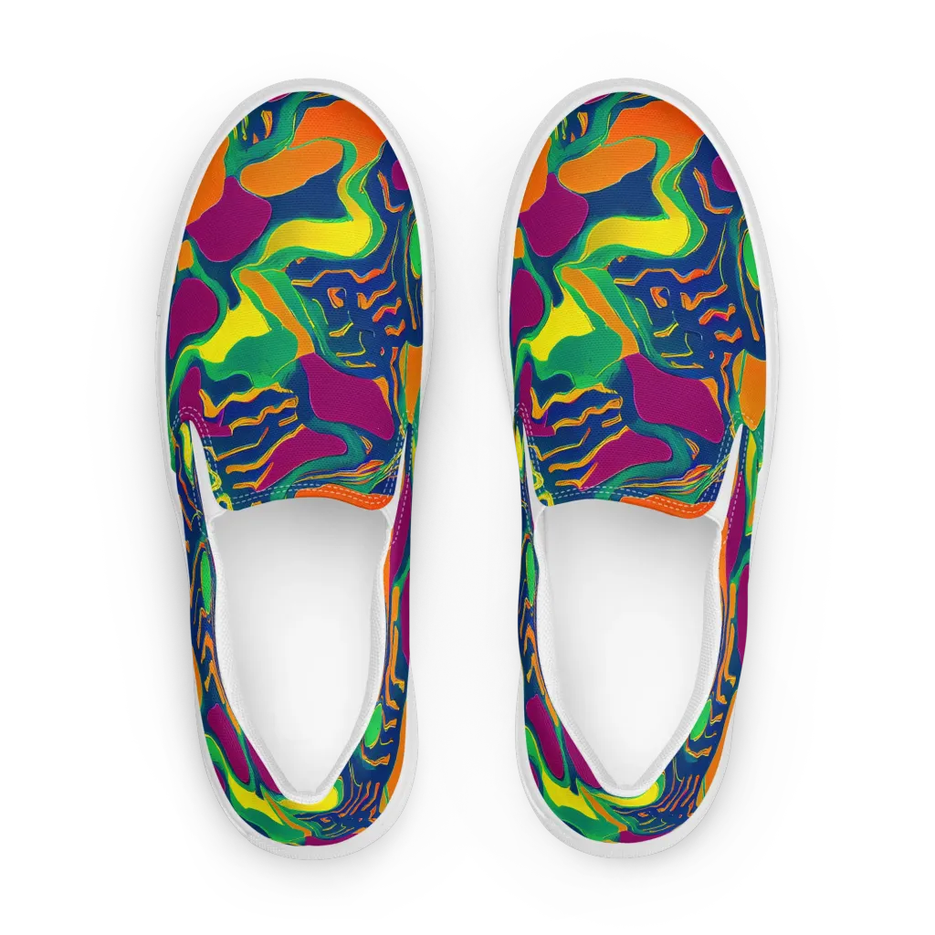 Magma Garden on Men's Slip-On Canvas Shoes — Front